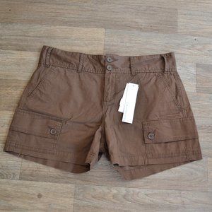 NWT Calvin Klein Chocolate Brown Utility Cargo Shorts Size 10